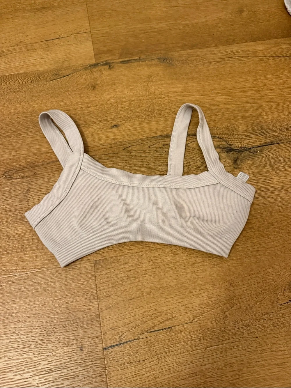 UO Ribbed Light Beige Bralette — Comfortable Everyday Support